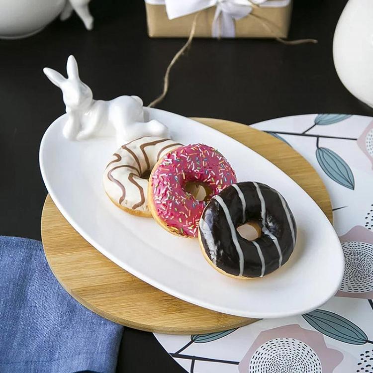 Овальное сервировочное блюдо Кролик Романтик Oval Serving Plate Rabbit Romantic