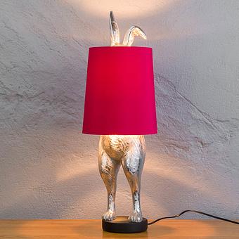 Table Lamp Hiding Bunny Pink