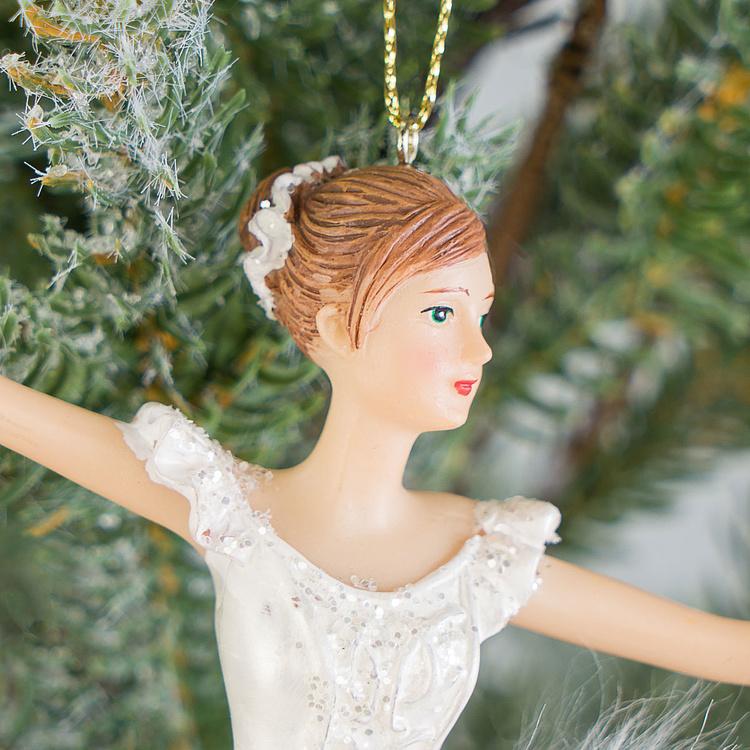 Набор из трёх ёлочных игрушек Балерины из Лебединого озера Set Of 3 Tulle Swan Lake Ballerinas White 19 cm