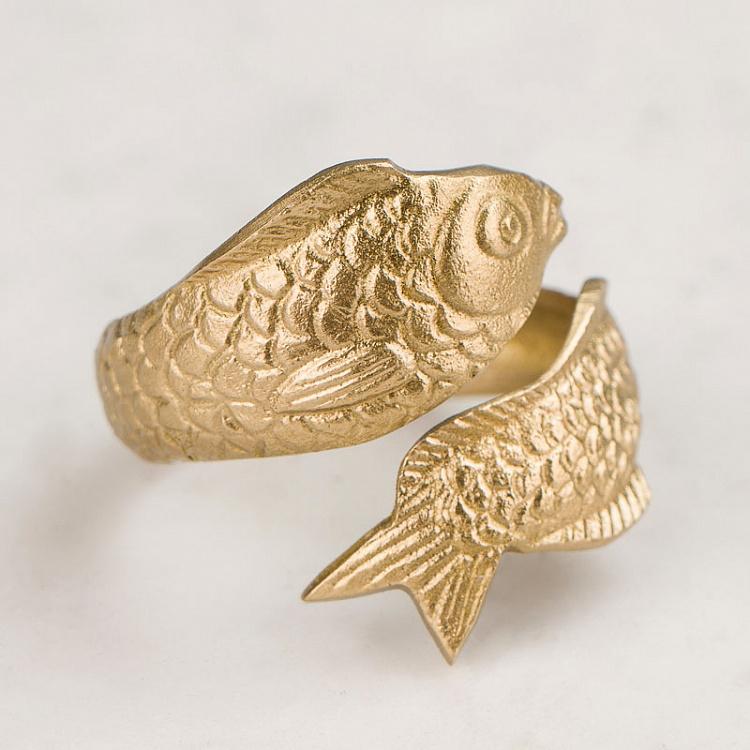 Кольцо для салфетки Золотая рыбка Goldfish Napking Ring Gold