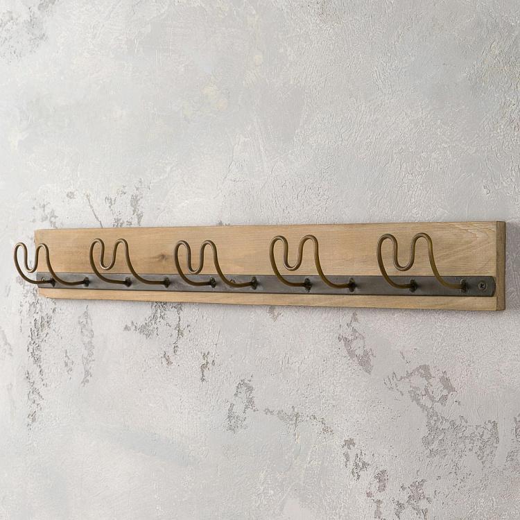 Пятиместная настенная вешалка для одежды Волна Wall Coat Rack 5 Hooks Wave