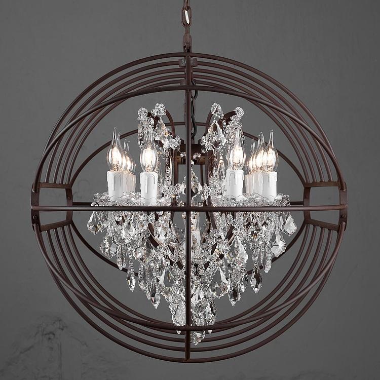 Прямоугольная Хрустальная люстра с гироскопом, S Gyro Crystal Rectangular Pendant Small