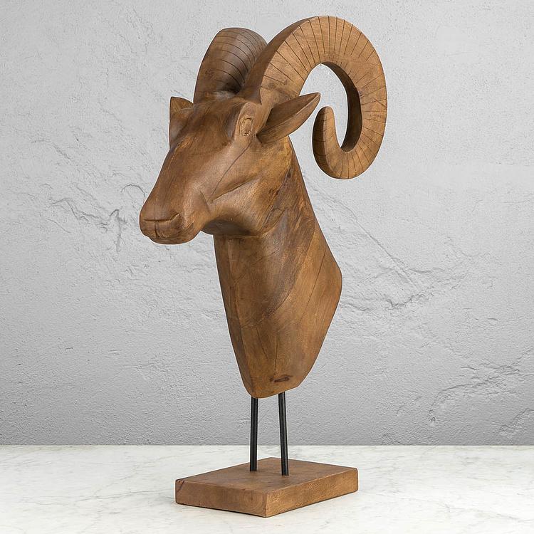 Статуэтка Голова барана, L Ram Head Wood Large