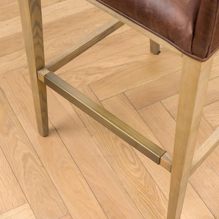 Барный стул с подлокотниками Маргарита, светлые ножки Margarita Barstool With Arms, Oak Brown