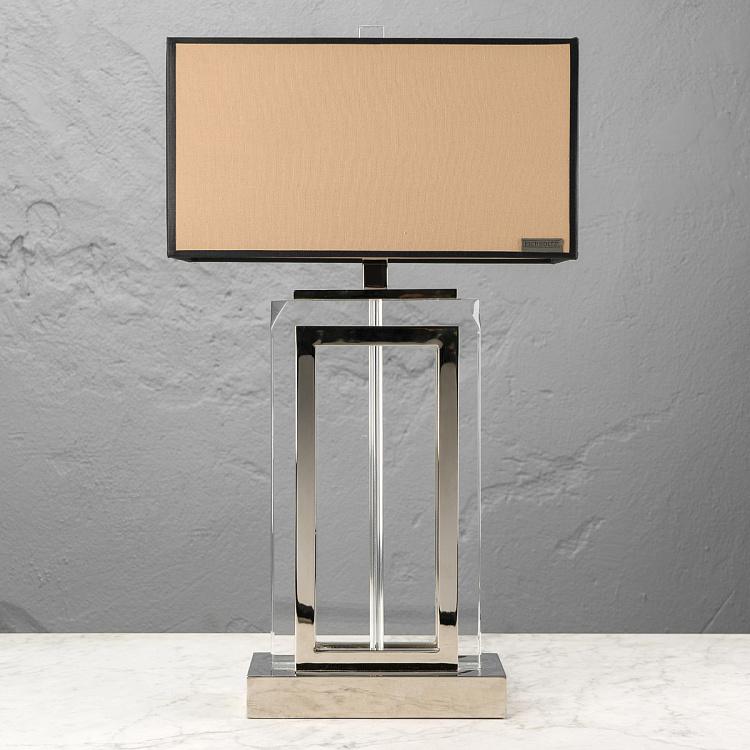 Настольная лампа Арлингтон из стекла и никелированной стали Lamp Arlington Crystal