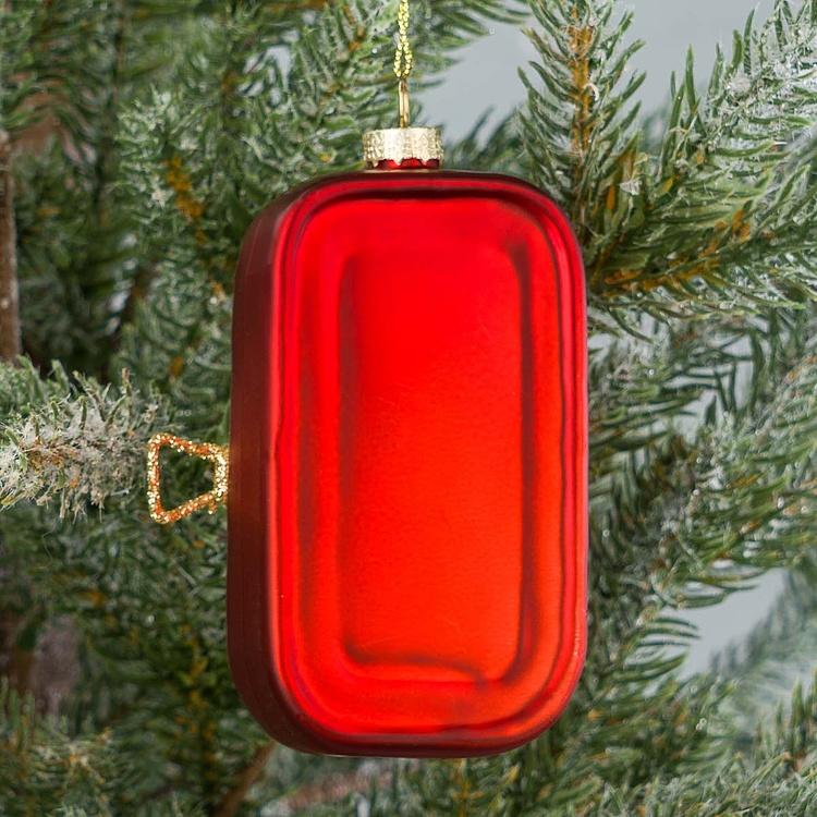 Ёлочная игрушка Банка сардин Glass Can Of Sardines Fish Gold Red 11,5 cm