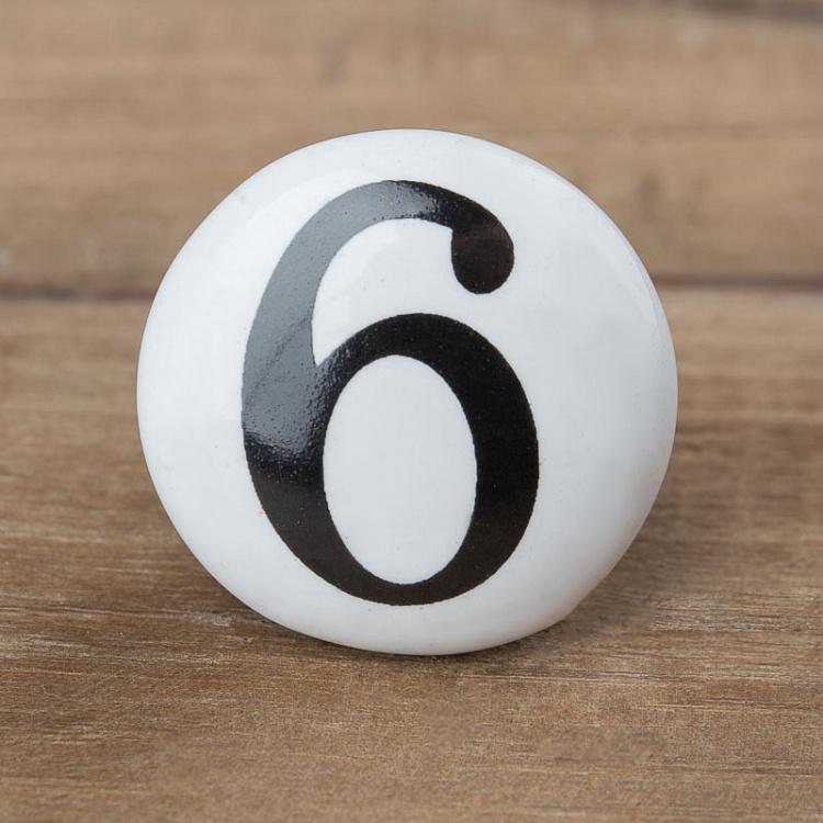 Мебельная ручка-кнопка Цифры 6 Number Knob 6