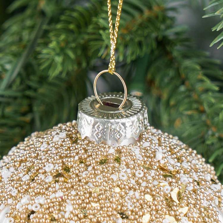 Ёлочная игрушка Бронзовый шар с пудрой Ball With Powder Bronze 8 cm