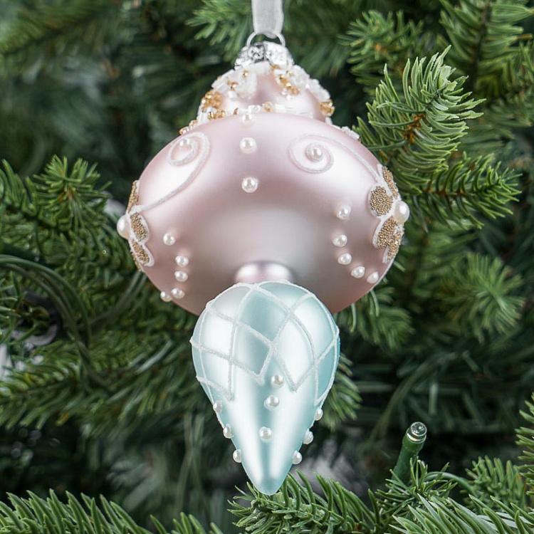 Ёлочная игрушка Розово-мятный кулон Pendant Pink Mint 13 cm