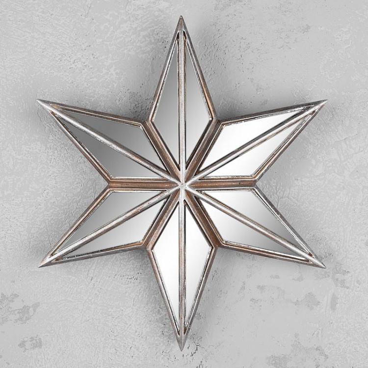 Настенная новогодняя Звезда с зеркальными гранями Wall Star With Mirrors 29 cm