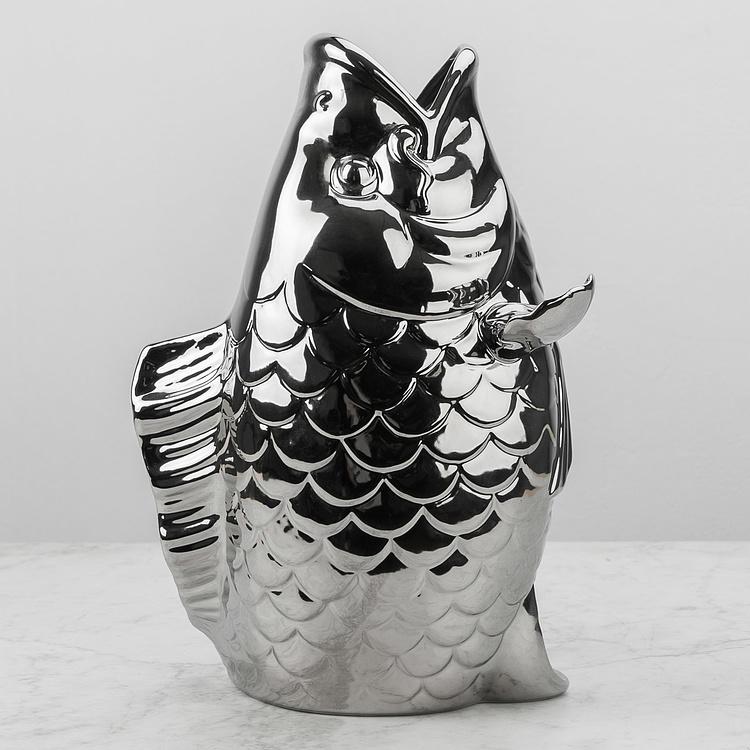 Ваза серебристого цвета Блабб Blubb Silver Vase