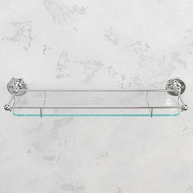 Стеклянная полка для ванной цвета хром Glass Shelf Chrome