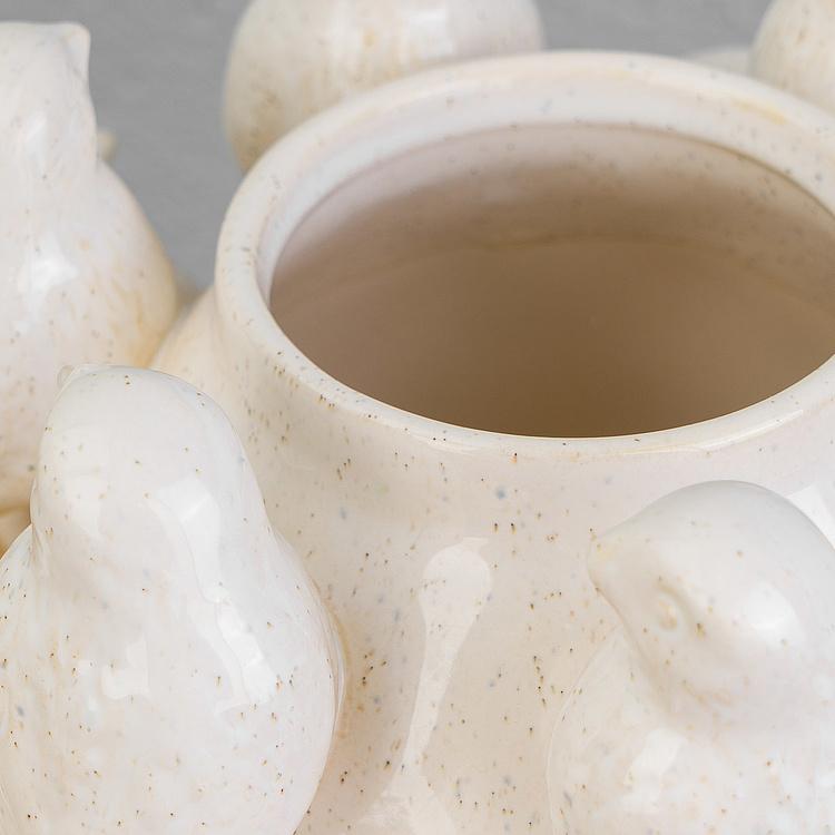 Белая ваза Птицы Birds Vase White