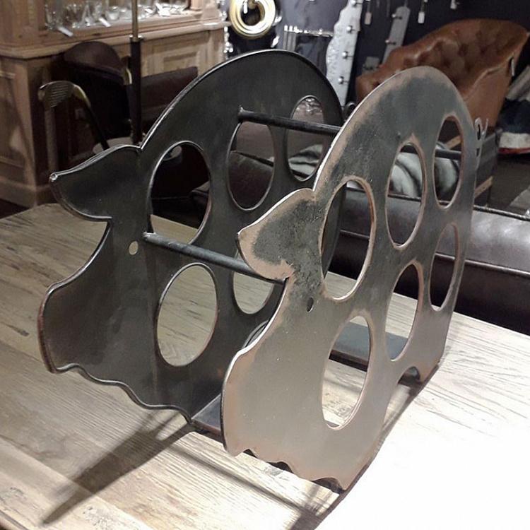 Подставка для шести бутылок вина Свинка Bottle Rack For 6 Bottles Pig Design
