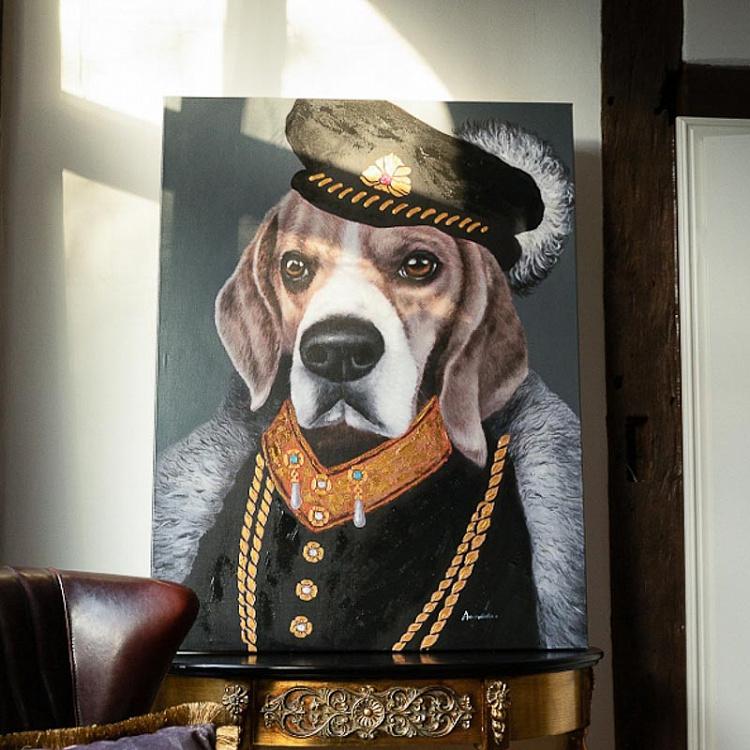 Картина акрилом на холсте Барон Бигль Canvas Acrylic Painting Baron Beagle
