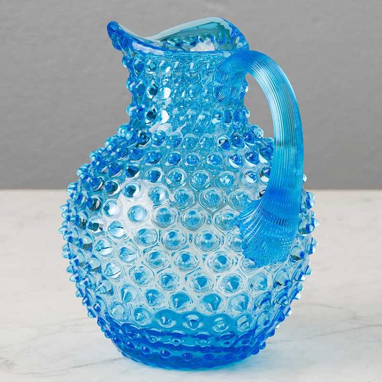 Бирюзовый кувшин Диамант Pitcher Hobnail Turquoise Large