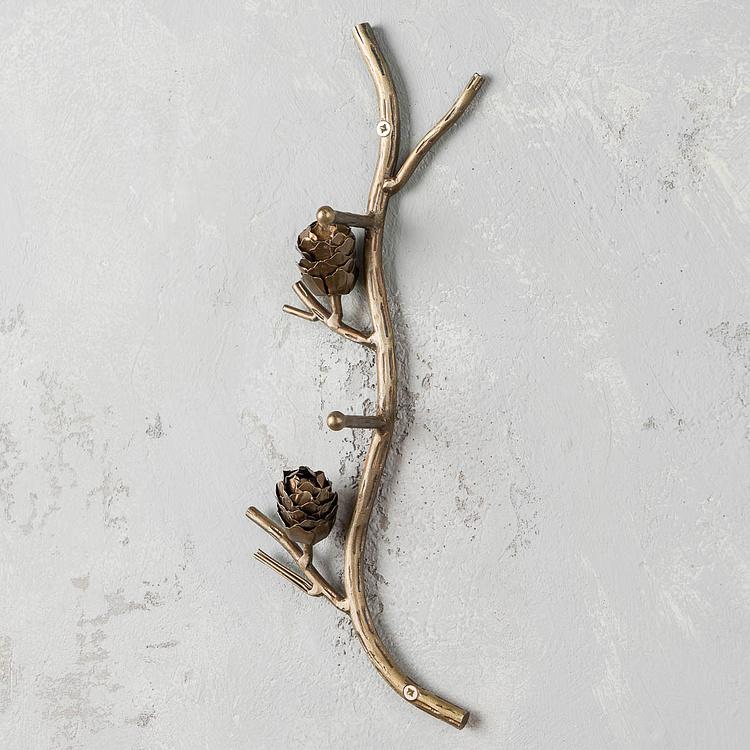 Настенная вешалка с 2 крючками Сосновые шишки Hedonistic Wall Coat Rack 2 Hooks