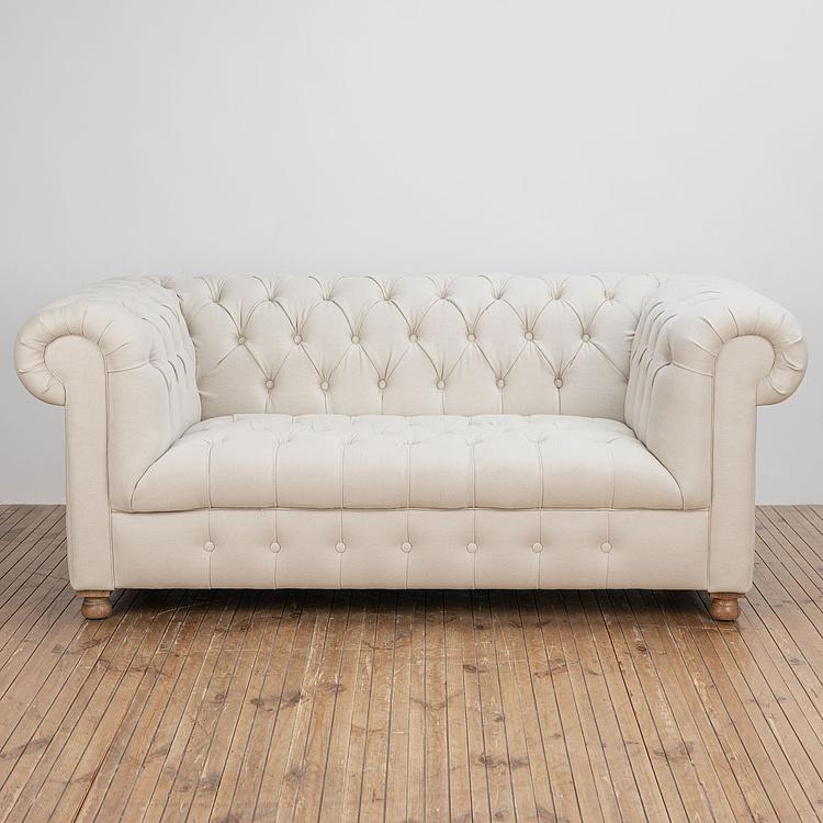 Двухместный льняной диван Вестминстер Классика Westminster Button 2 Seater Linen