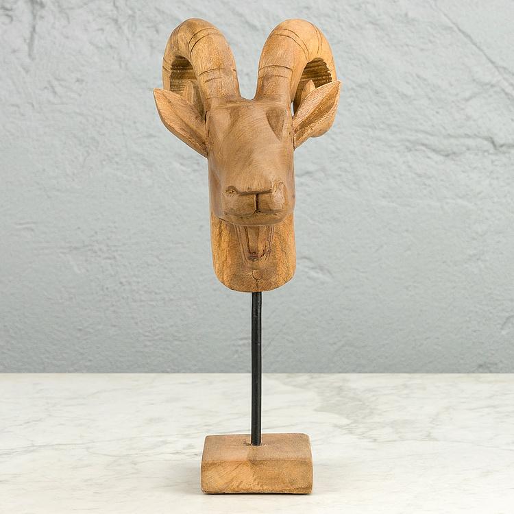 Статуэтка Голова козерога Билли Billy Goat Head Mango Wood