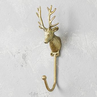 Gold Stag Deer Hook