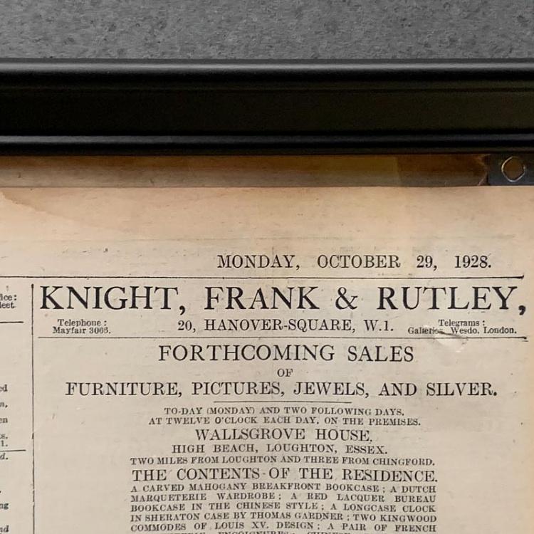 Винтажная газета в раме Таймс, 29 октября 1928 Vintage Times, Oct 29, 1928