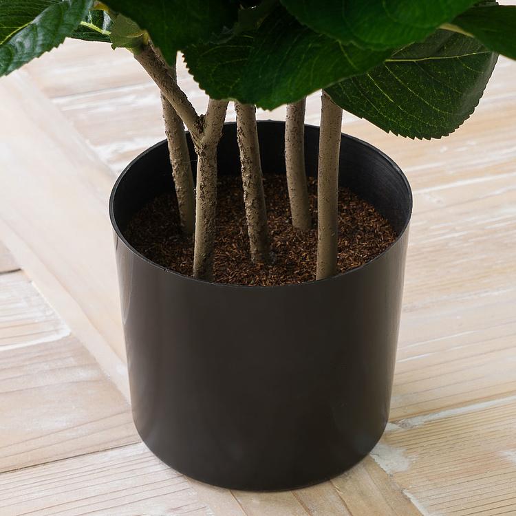 Искусственная кустовая кремово-зелёная гортензия  Hydrangea Bush Creamy Green 55 cm