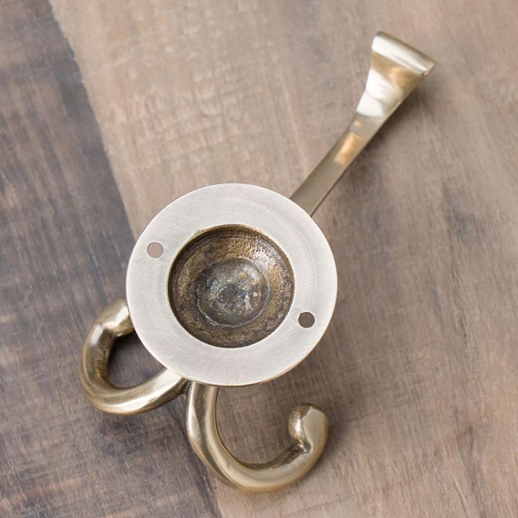 Трёхрожковый крючок цвета состаренного золота Doube Hook Antique Gold