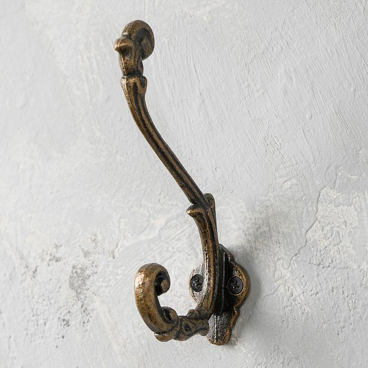 Двухрожковый чугунный крючок Французский стиль Ornate French Cast Iron Hook
