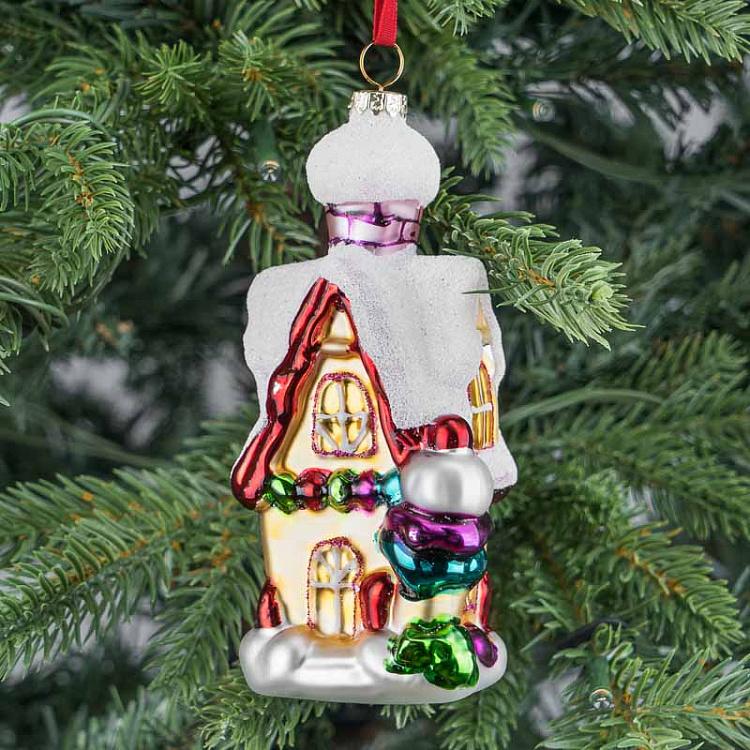 Ёлочная игрушка Пряничный домик Gingerbread House 14 cm