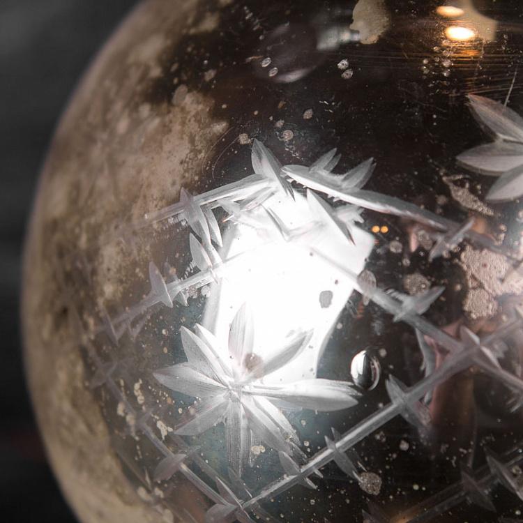 Ёлочный шар Виктория 4 Inches Victoria Cut Antique Silver 10 cm