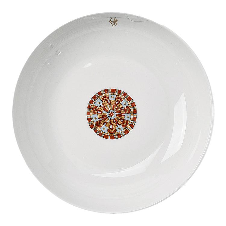 Голубая суповая тарелка с узором Африка Africa Soup Plate Pattern Blue