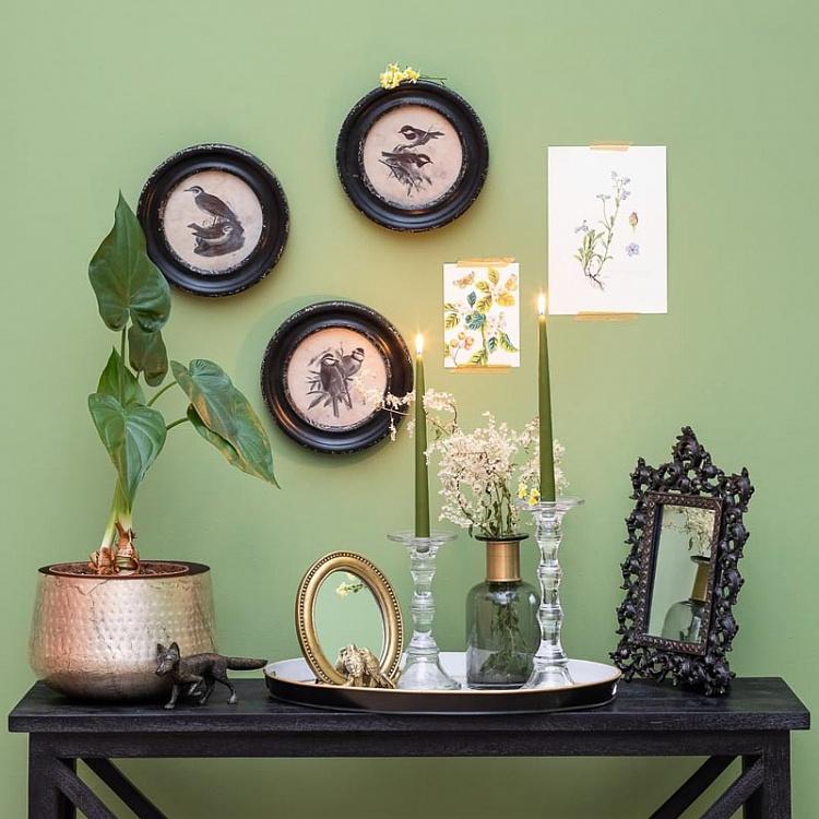 Серая ваза с золотым горлышком Pharmacy Bottle With Gold Detail Grey