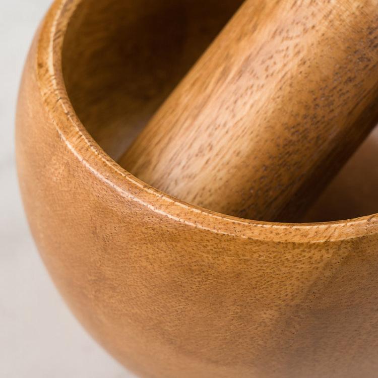 Деревянная ступка с пестиком Органик Organic Mortar And Pestle
