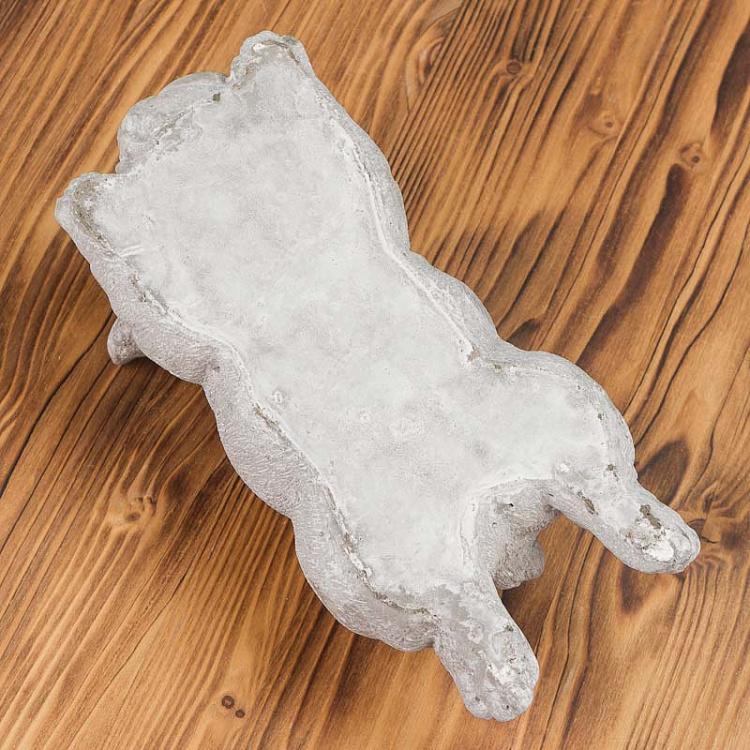 Серая статуэтка Лежащий французский бульдог Lying French Bulldog Grey