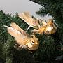 Набор из 2-х ёлочных игрушек Set Of 2 Jewel Birds On Clip Gold 18 cm
