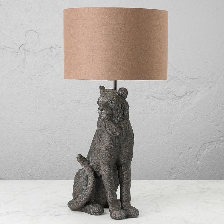Настольная лампа с абажуром Сидящий тигр Seated Tiger Lamp With Shade