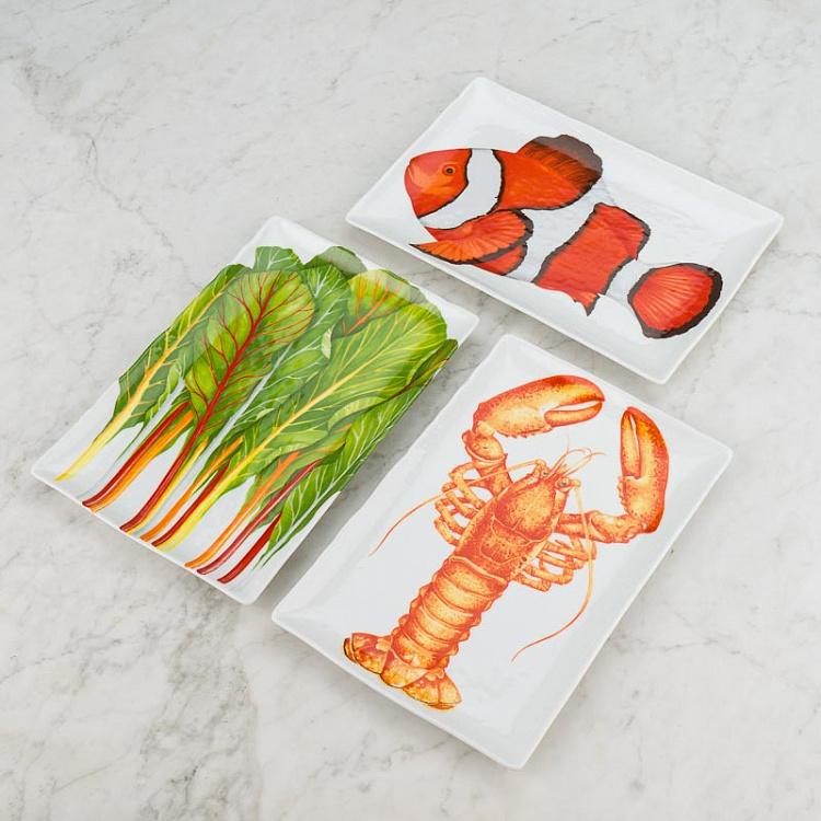 Прямоугольная сервировочная тарелка Средиземноморская диета Рыба-клоун Dieta Mediterranea Pagliaccio Rectangle Serving Plate