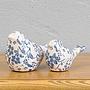 Набор из 2-х статуэток Set Of 2 Birds Blue Painted