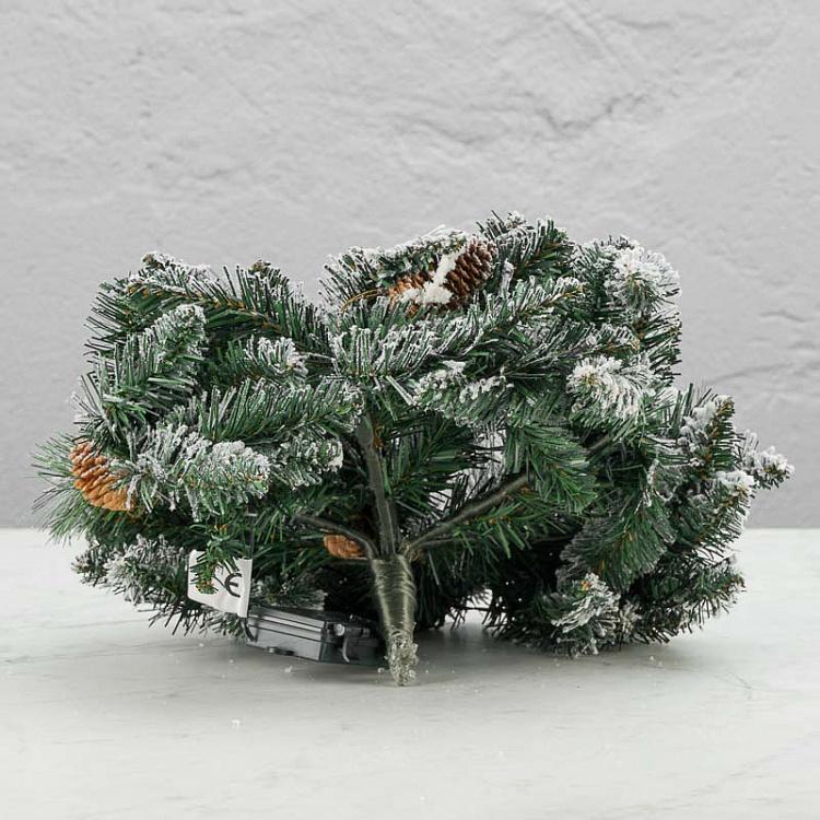 Новогоднее украшение с подсветкой Снег на ёлке, S 35 Led Light Flock Pine Snowflake Battery Operated 40 cm