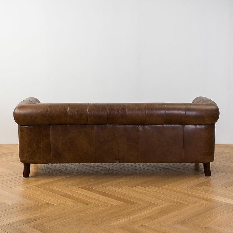 Трёхместный диван Парламент, красно-коричневые ножки Parlament 3 Seater, Red Brown Wood D