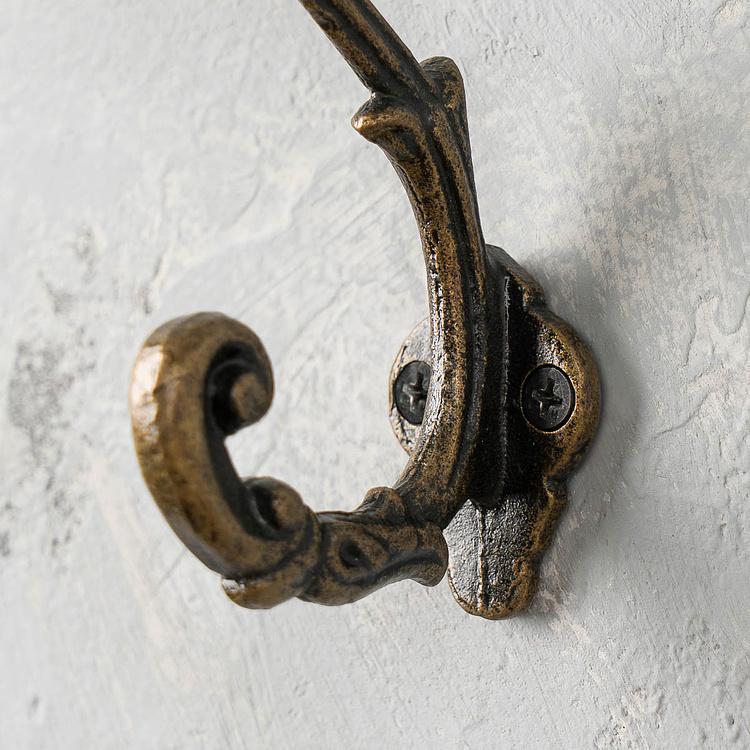 Двухрожковый чугунный крючок Французский стиль Ornate French Cast Iron Hook