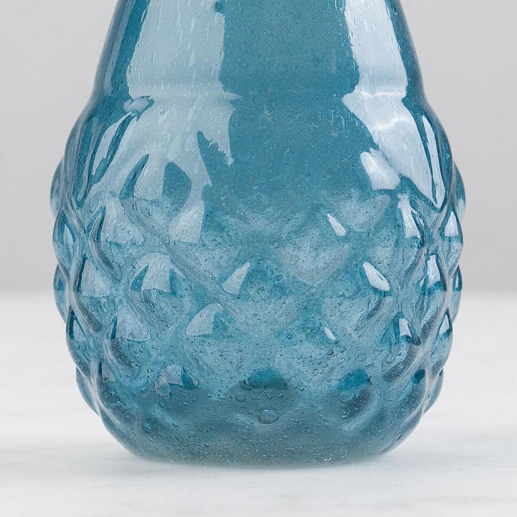Узкая синяя мини-ваза из переработанного стекла Narrow Recycled Glass Vase Blue