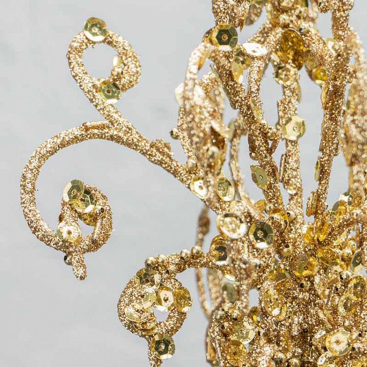 Верхушка на ёлку Люстра с блёстками Glitter Sequin Chandelier Tree Topper Gold 25,5 cm