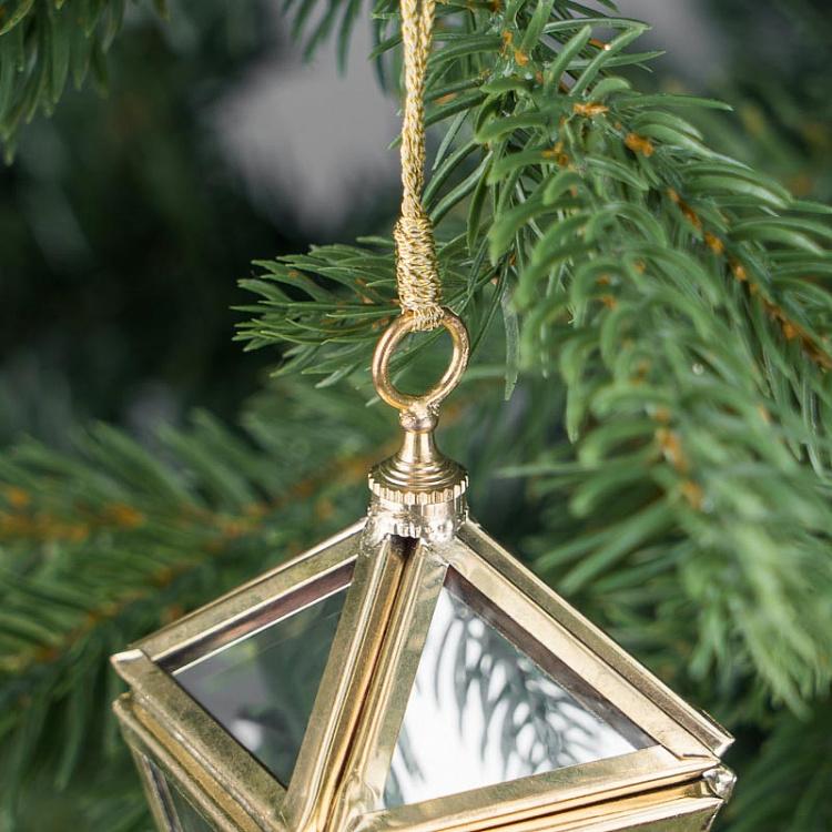 Новогодняя подвеска Красный зеркальный кулон с кисточкой Mirror Pendant With Tassel Red 25 cm