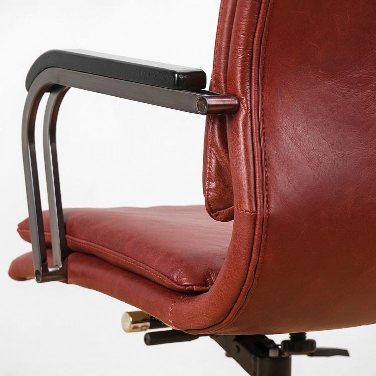 Рабочее кресло Неаполь, чёрные подлокотники Ufficio Napoli Armchair, Black Wood D