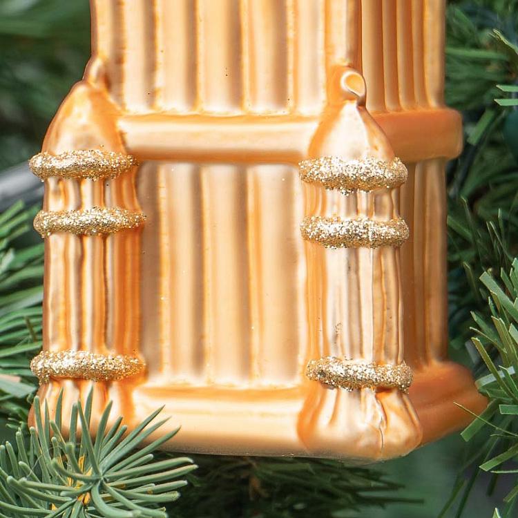 Ёлочная игрушка Золотой Биг-Бен Glass Big Ben Clock Tower Gold 19 cm