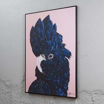 Canvas Picture With Frame Blue Cockatoo