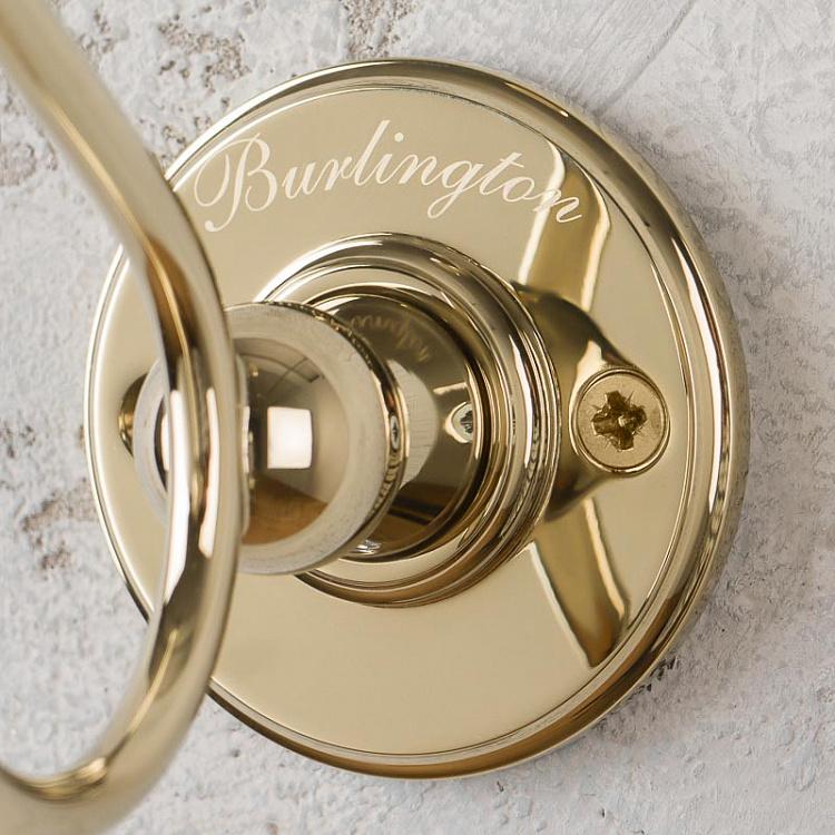 Двухрожковый настенный крючок золотого цвета Double Hook Gold