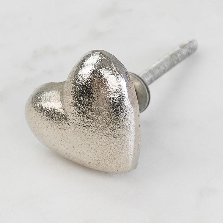 Мебельная ручка Серебряное сердце Heart Knob Silver