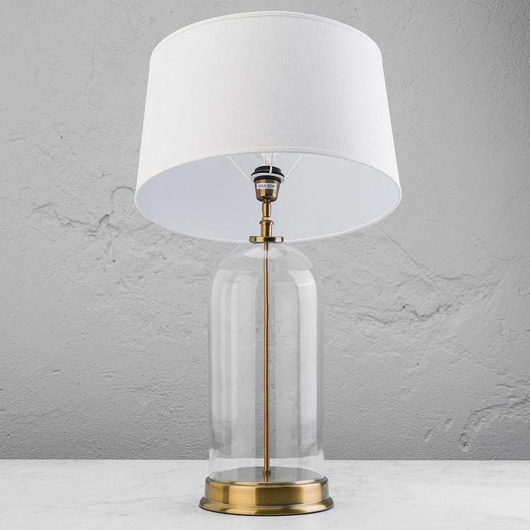 Настольная лампа со стеклянным куполом и абажуром Казань Kazan Glass Dome Brass Base Table Lamp With Shade
